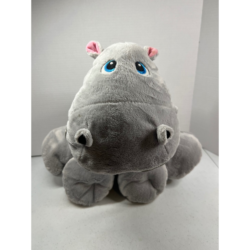 Stuffies Gracie the Hippo Grey Plush Stuffed Animal 7 Secret Pockets 2011 18in